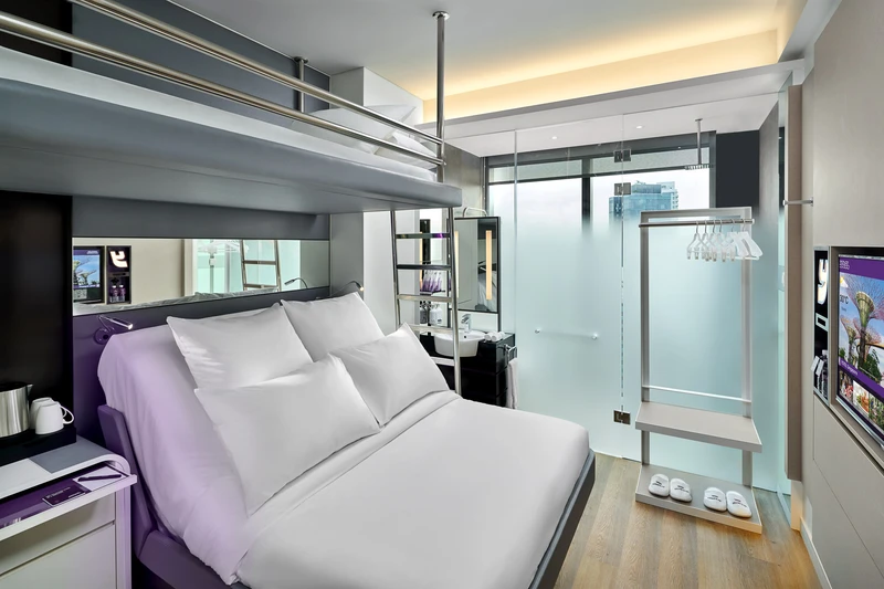 Family cabin with queen bed, steel bunk, shower and TV