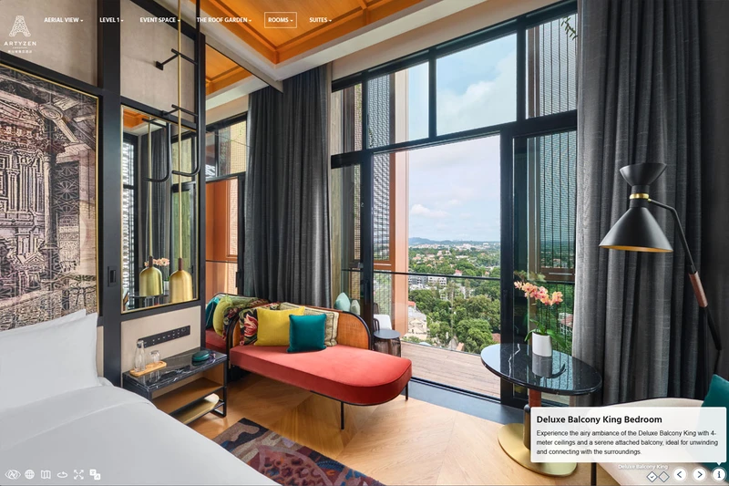 Artyzen Singapore deluxe balcony king bedroom virtual tour
